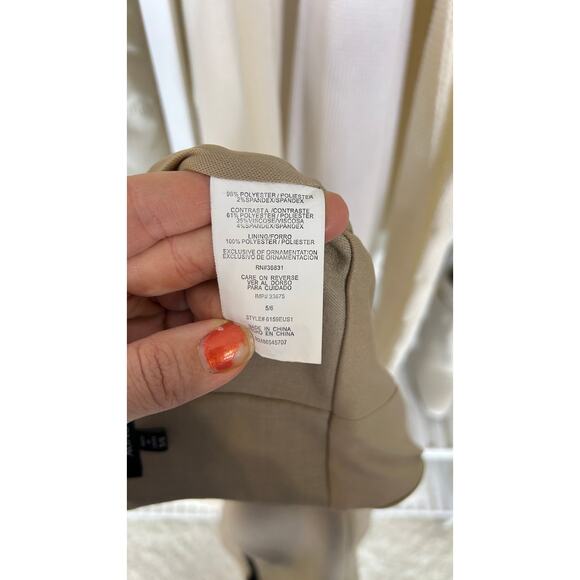 XOXO Women's Size 2 Juniors Size 5/6 Tan Sheath Dress with Black Edging #0278 - Picture 6 of 10